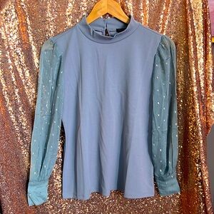 Ann Taylor Blouse pale blue/grey